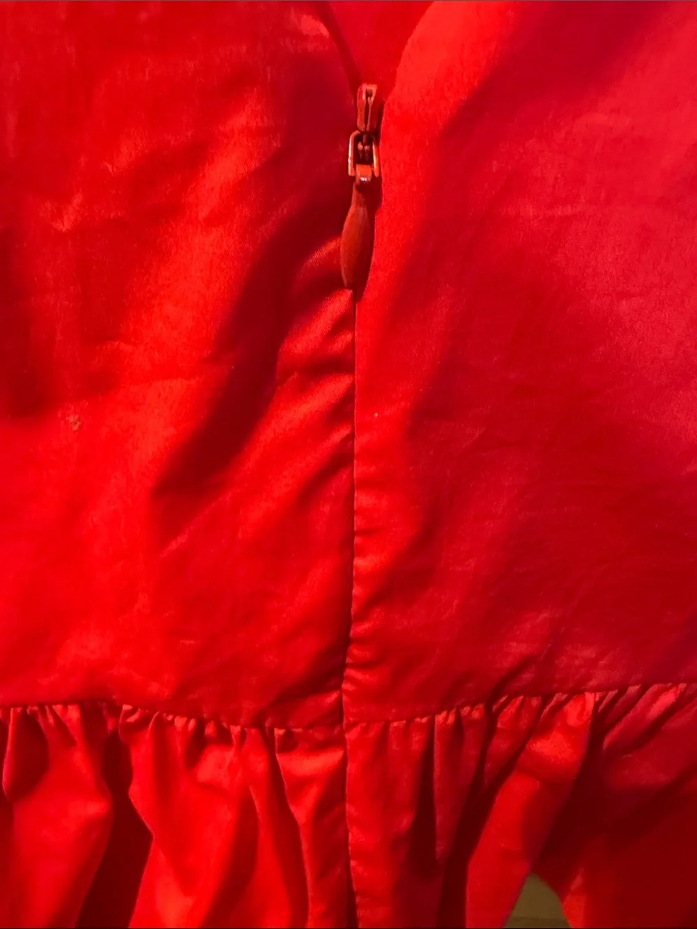 J. Crew 97% Cotton V-Neck Red Peplum Tank Top